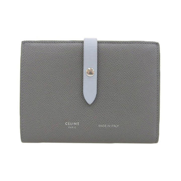 Celine Leather Strap Medium Multifunction Bifold Wallet 104813AI5 Grey/Blue