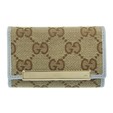 GUCCI GG canvas 6 row key case 127048 beige blue