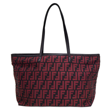 FENDI 8BH185 Zucca pattern tote bag black / red