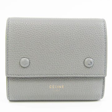 CELINE Small Folded Multifunction 10490 3AU8 Women's Leather Wallet [tri-fold] Gray,Light Blue Gray