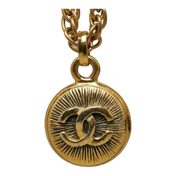 CHANEL Cocomark Necklace Gold Plated Women's