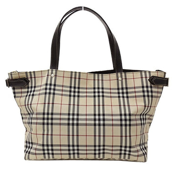 BURBERRY BLUE LABEL Blue Label Bag Women's Brand Tote Beige Black Check Pattern A4