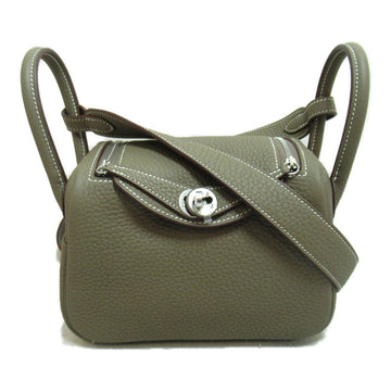 HERMES Lindy Mini Etoupe Gray Shoulder Bag Gray Etoupe Grey Taurillon Clemence leather