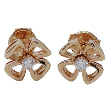 Bvlgari Earrings Women's Flower Diamond 750PG Pink Gold Fiorever