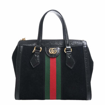 GUCCI Ophidia Suede Sherry Handbag 547551 Black Women's