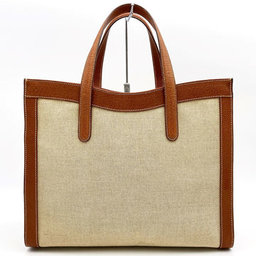GUCCIOld  002-115-0252 Handbag Beige Brown Canvas/Leather