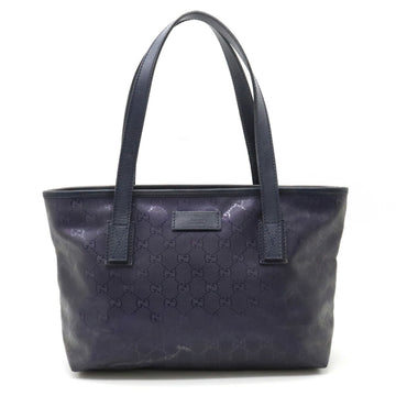 GUCCI GG Imprime Tote Bag Shoulder PVC Leather Navy Blue 211138