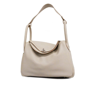 HERMES Handbag Lindy 30 X Engraved Evercolor Pearl Gray Silver Hardware Women's