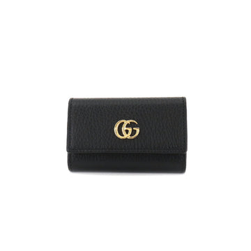 GUCCI GG Marmont 6 row key case leather black 456118 gold metal fittings Key Case