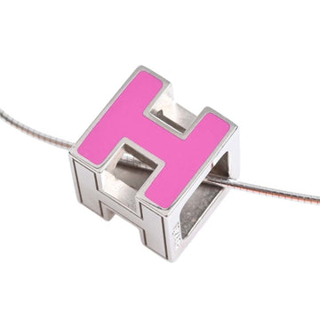HERMES H Cube Cage Do Ash Necklace Pink Ladies