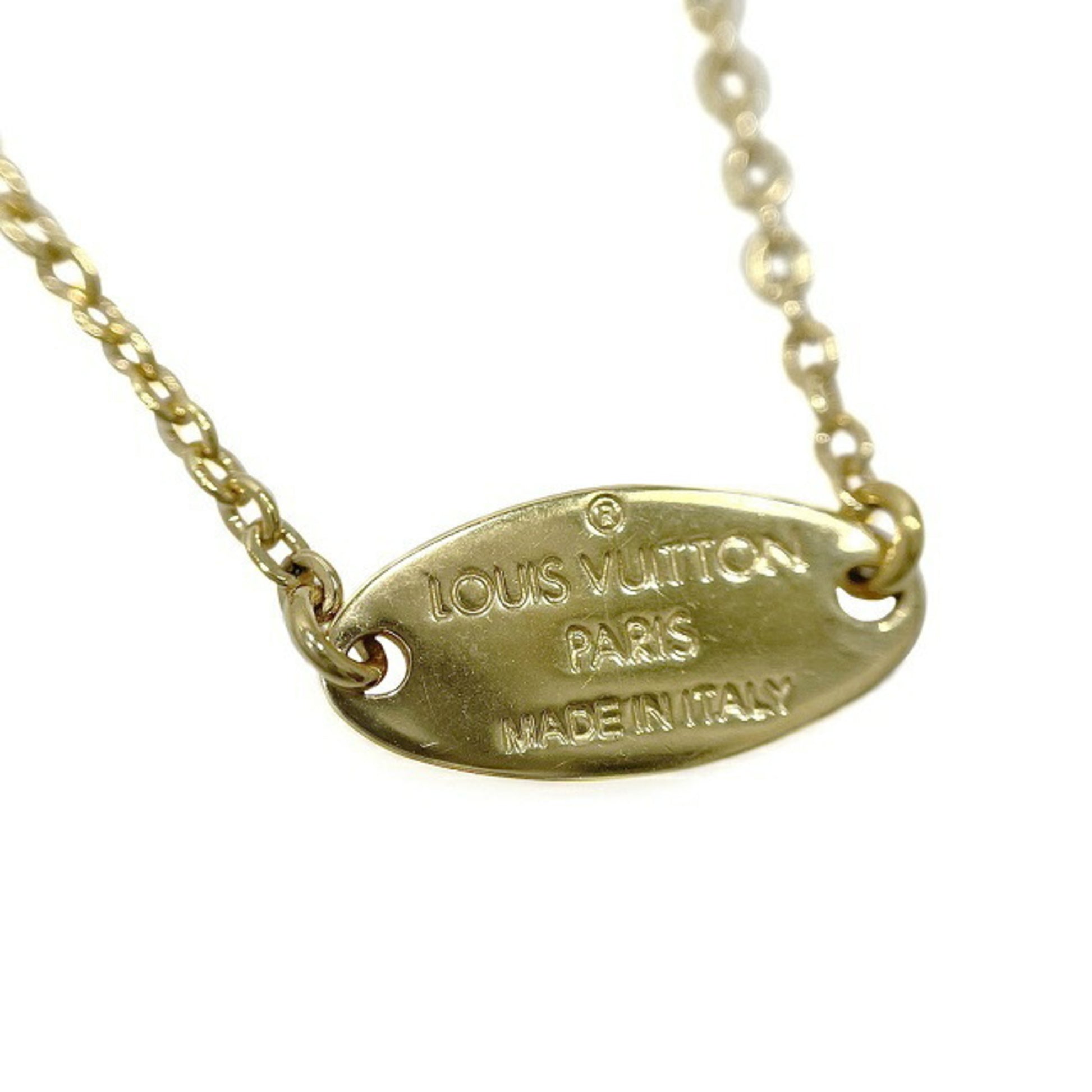 LOUIS VUITTON Nanogram Name Tag Necklace Pink Gold 1279620