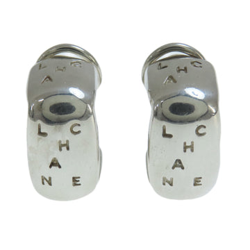 CHANEL square earrings silver ladies