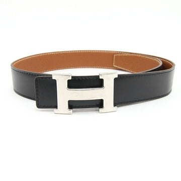 HERMES belt Constance H black brown box calf Togo 75  stamped 2004 year ladies reversible