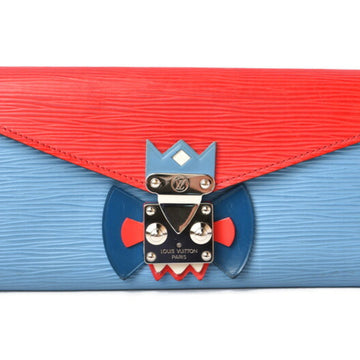 LOUIS VUITTON Wallet  Long M60793 Epi Portefeuille Sara Tribal Mask Blue