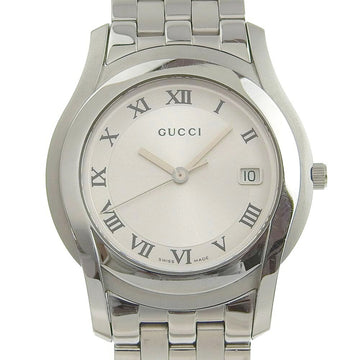 GUCCI 5500M Stainless Steel Silver Quartz Analog Display Men's Dial Watch