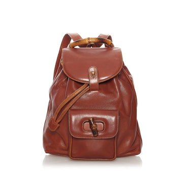 Gucci bamboo rucksack backpack 003 1705 brown leather ladies GUCCI
