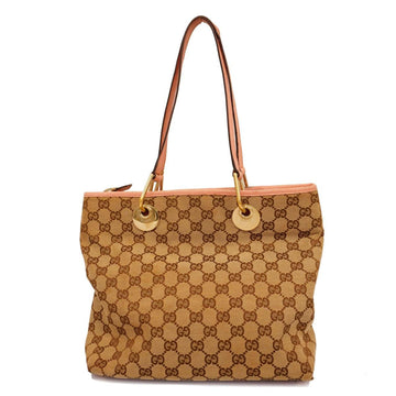 GUCCI tote bag GG canvas 139552 pink beige gold hardware ladies