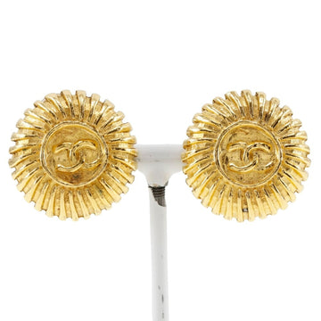 CHANEL COCO Mark Earrings Vintage Gold Plated Made in France Approx. 20.1g Women's