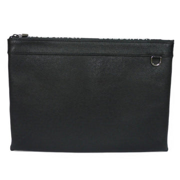 LOUIS VUITTON Clutch Bag Pochette Apollo Logo Black Second Document Case Taiga Noir M30086 Men's