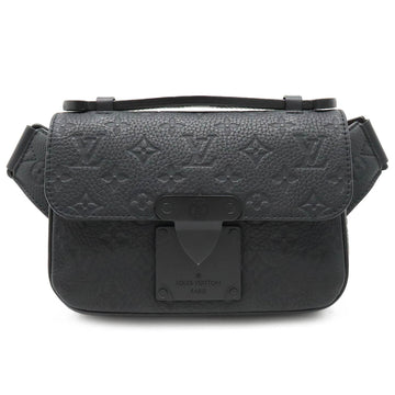 LOUIS VUITTON Taurillon Monogram S Lock Sling Bag Body Shoulder Leather Noir Black M58487