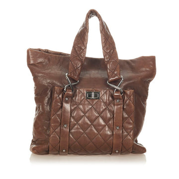 Chanel matelasse handbag brown lambskin ladies