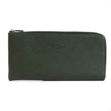 TOD'S Unisex Leather Long Wallet [bi-fold] Dark Green