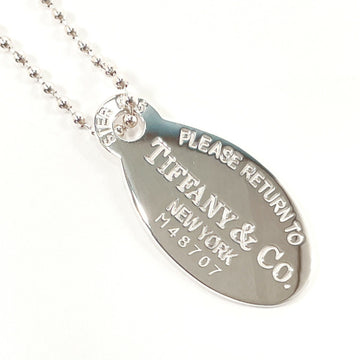TIFFANY Return Toe Oval Tag Necklace Silver 925 &Co. Women's