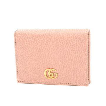 Gucci GG Marmont Bi-Fold Mini Wallet Leather Pink 456126 Purse