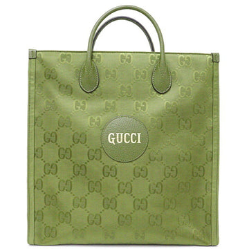 GUCCI Off The Grid Medium Tote 2way Bag Shoulder Handbag GG Nylon Leather 696043 Forest Green