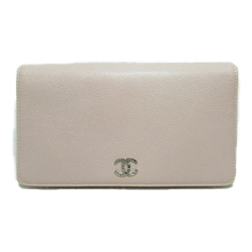 CHANEL Round long wallet Pink Caviar Skin [Grained Calf]