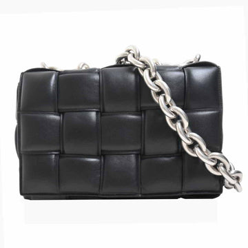 Bottega Veneta Leather The Chain Cassette Shoulder Bag Black