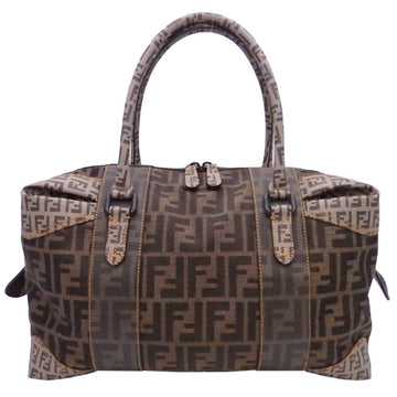 Fendi Handbag Zucca Zucchino Brown Canvas PVC Bag