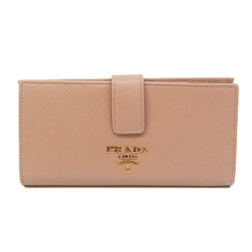 Prada Saffiano SAFFIANO MULTIC 1MV025 Women's Leather Long Wallet (bi-fold) Fuoco,Light Beige