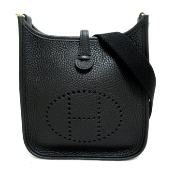 HERMES Evelyn TPM Black Shoulder Bag Black Noir Black Taurillon Clemence leather