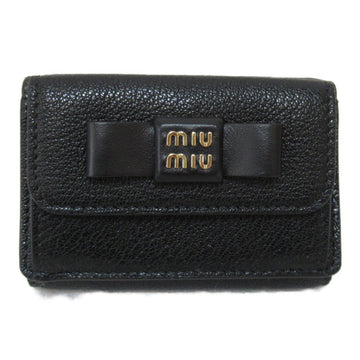 MIU MIU Tri-fold wallet Black leather 5MH0212CKV F0002