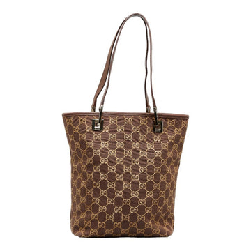 GUCCI GG canvas tote handbag bag 002 1099 brown leather ladies