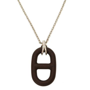 HERMES Chaine d'Incre Vulcanium Brown Necklace