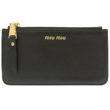 MIU MIU Miu 5MB006 leather black coin case purse wallet