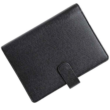 LOUIS VUITTON Notebook Cover Agenda MM Black Ardoise Taiga R20222 6 Hole Leather SP0094  LV Men's