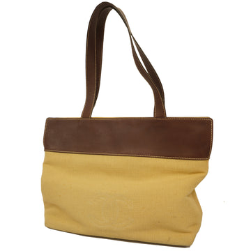 CHANELAuth  Women's Linen,Leather Handbag,Tote Bag Beige,Brown