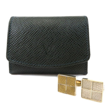 LOUIS VUITTON Damier Gold Cufflinks Silver Mens