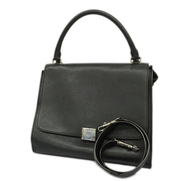 CELINEAuth  Trapeze 2way Bag Women's Leather Handbag,Shoulder Bag,Tote Bag Black