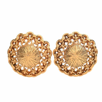 CHANEL round earrings gold ladies