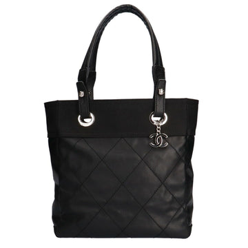 Chanel Paris Biarritz PM Coco Mark Tote Bag PVC Black Ladies