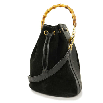 GUCCIAuth  Bamboo 2WAY Bag 001 2855 1657 0 Women's Suede Black