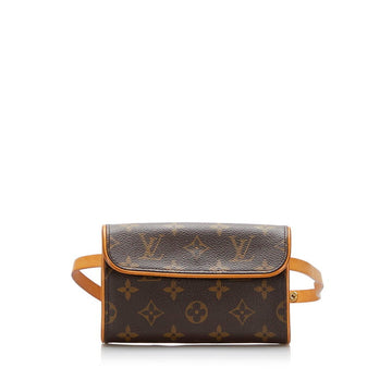 Louis Vuitton Monogram Pochette Florentine Body Bag Waist Shoulder M51855 Brown PVC Leather Ladies LOUIS VUITTON