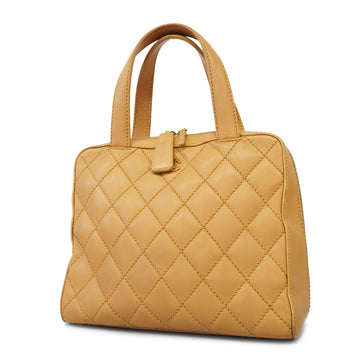 Chanel tote bag wild stitch leather beige gold Metal