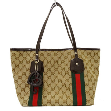 GUCCI Bag Women's Tote Handbag Jolly GG Canvas Web Beige Brown 211971