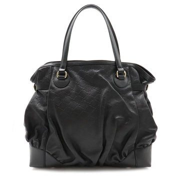 GUCCI sima tote bag shoulder leather black 257290