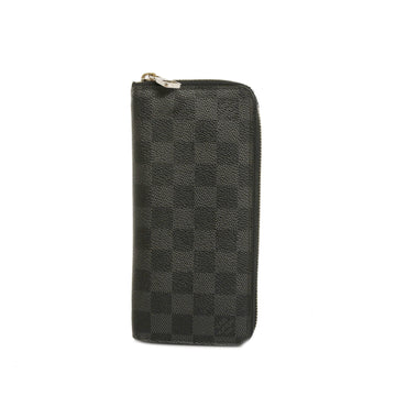 LOUIS VUITTONAuth  Damier Graphite Zippy Long Wallet Vertical N63095 Men's